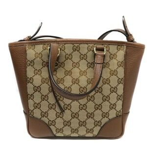 Gucci GG Canvas Bree Tote bag brown leather